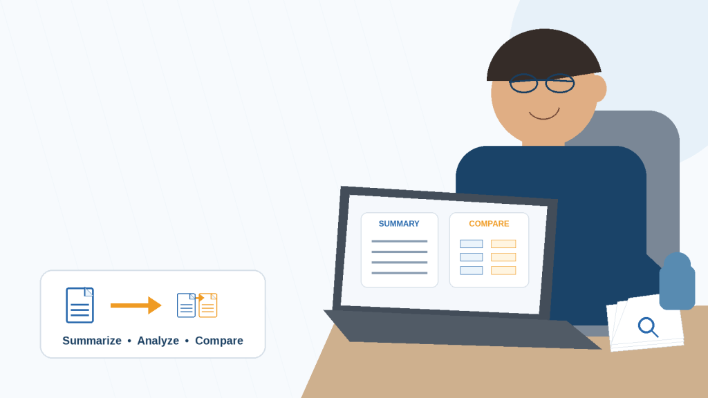 Beginner using Claude on a laptop to summarize, analyze, and compare documents with AI.
