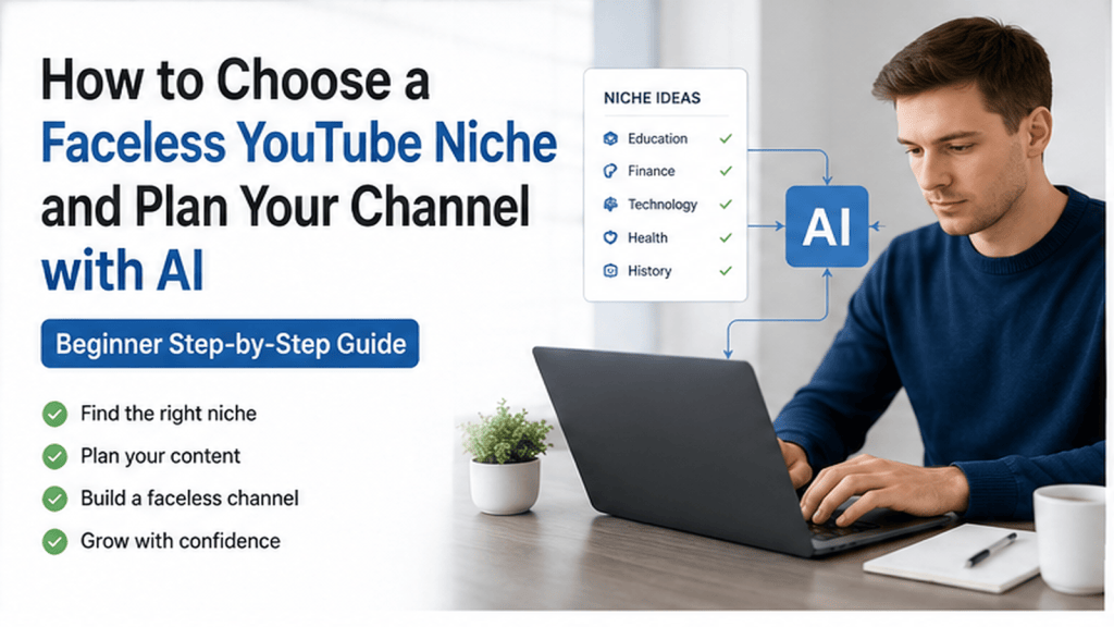 How to Choose a Faceless YouTube Niche and Plan Your Channel with AI: Beginner Step-by-Step Guide&nbsp;(2026)